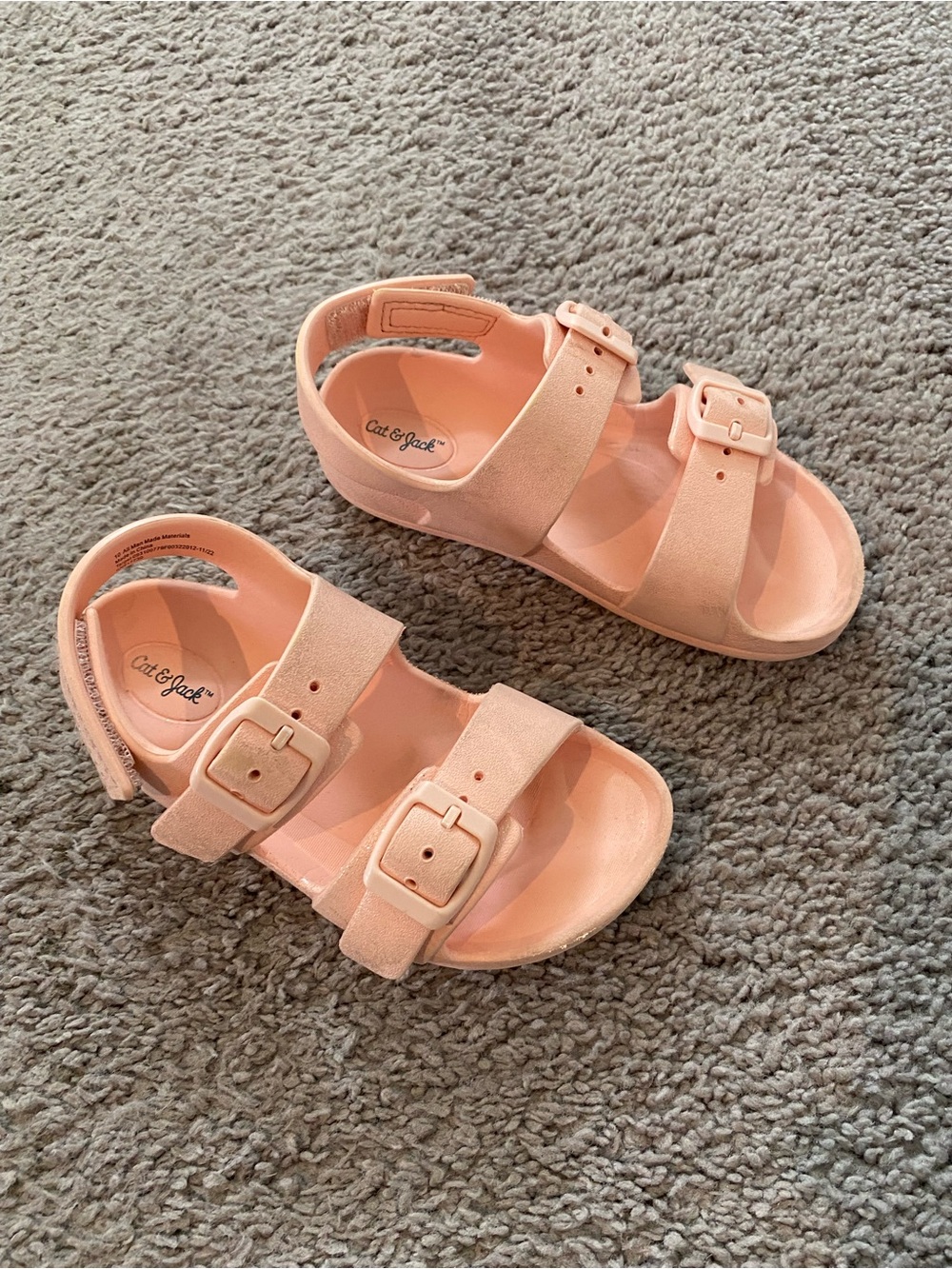 Cat & Jack Peach Double Buckle Girls' Sandals